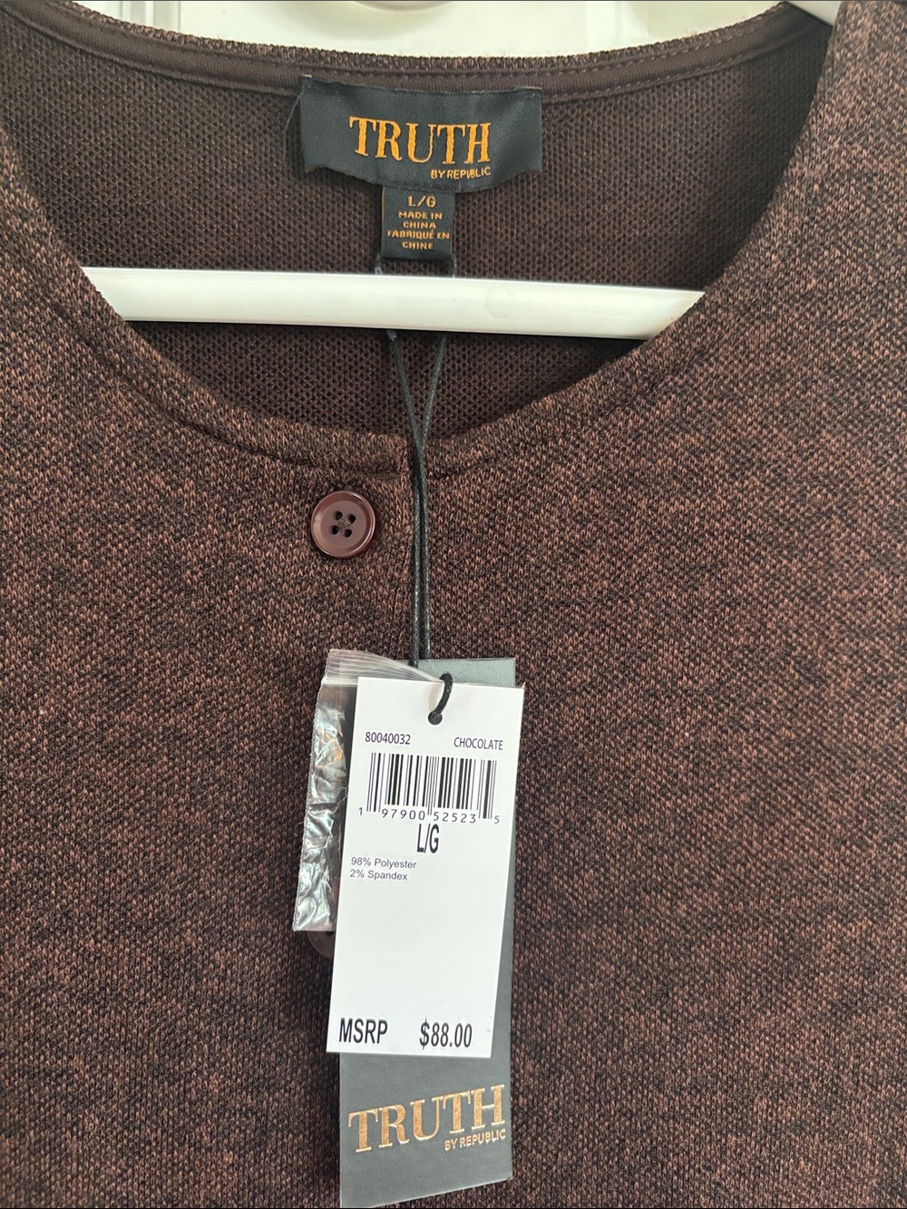 Truth Brown Button-Front Sleeveless Knit Shell - Picture 2 of 3